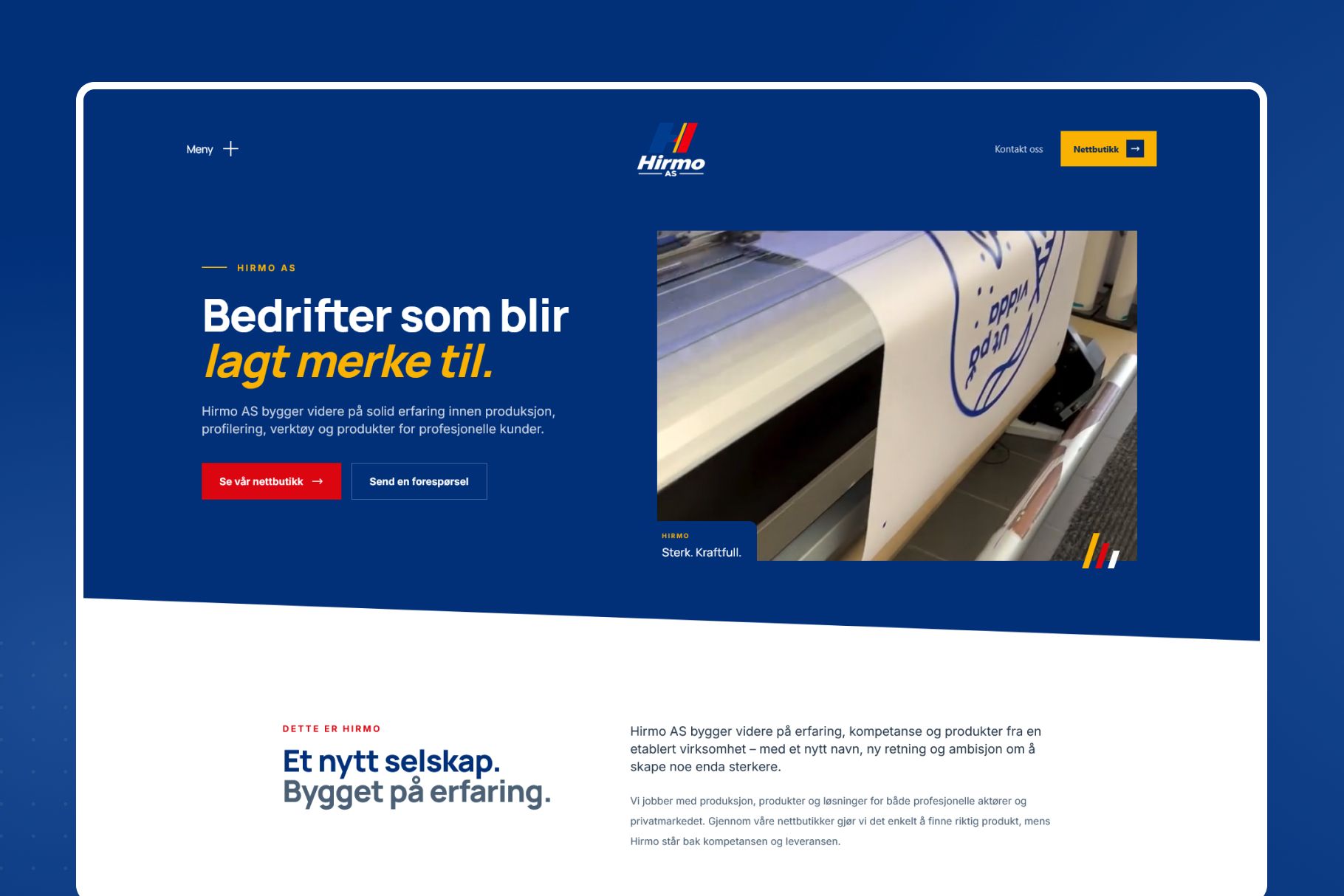 Moderne landingsside for profilering og produksjon
