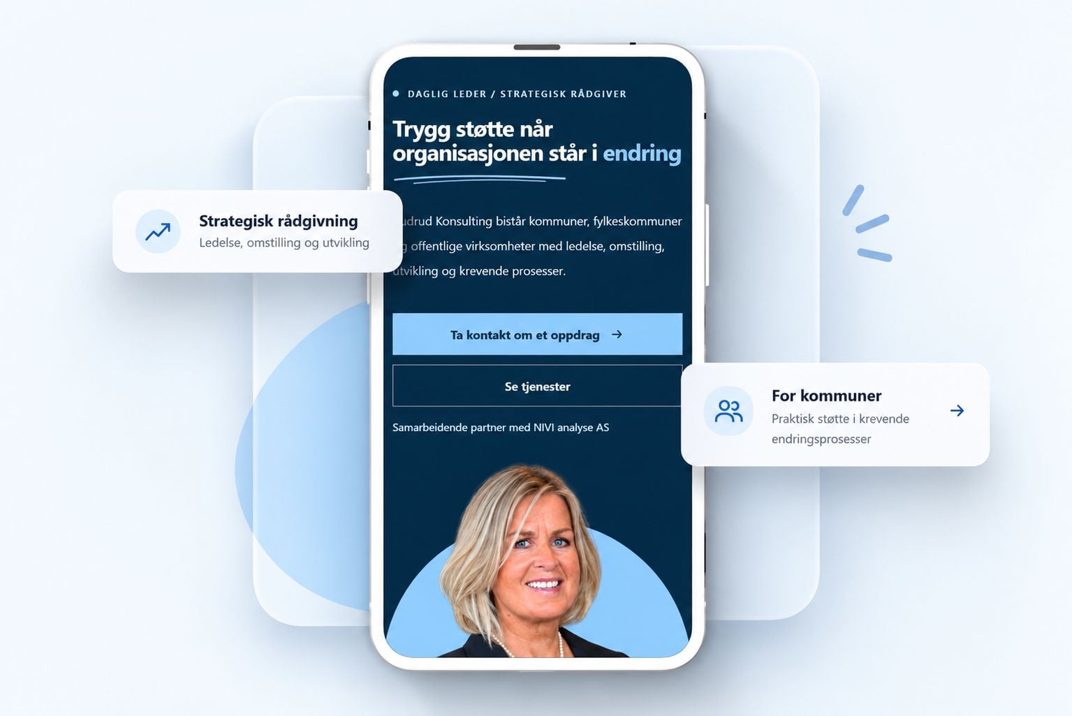 Troverdig og moderne nettside for rådgivning mot offentlig sektor
